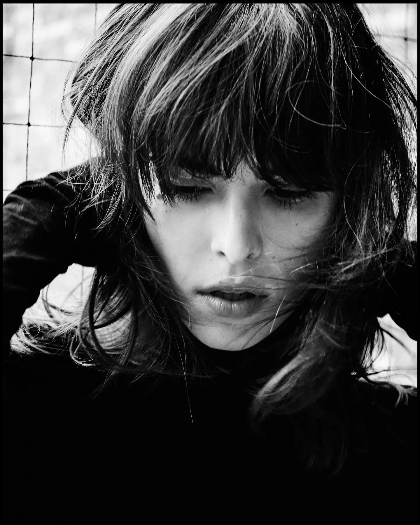 Portrait photography — a close, black-and-white editorial portrait